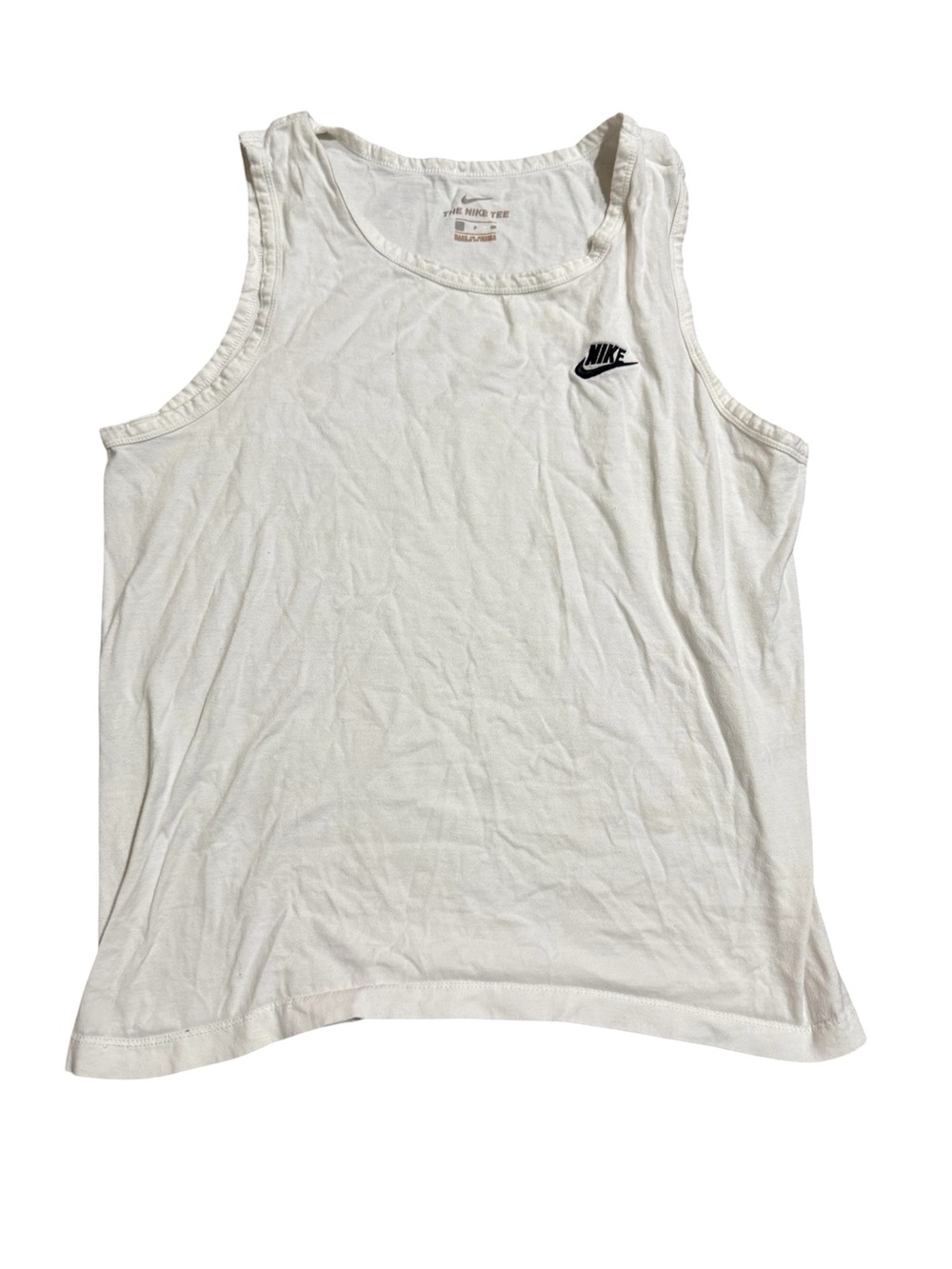 Nike White Embroidered Logo Tank Top Womens Sleeveless Casual Basic